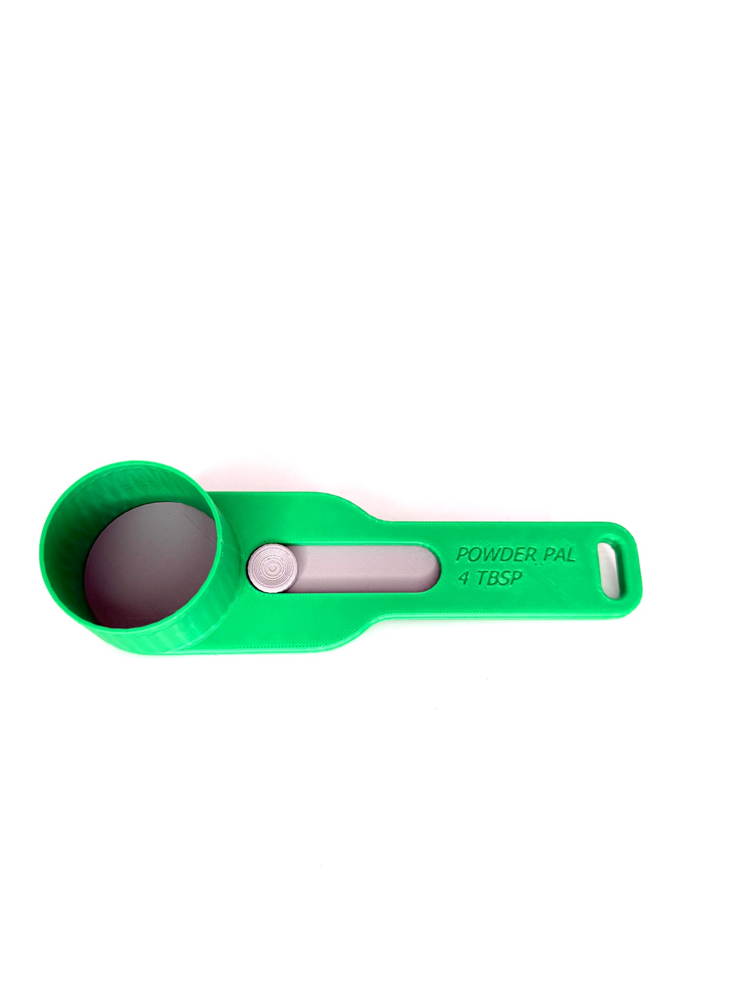 Mess-free powder scoop for easy dispensing of protein powder, flour, and more